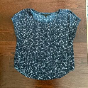 Banana Republic navy patterned blouse
